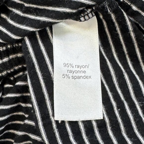 24/7 Maurices Women Size M Black White Striped Sleeveless Dress Drawstring Waist - Picture 8 of 15